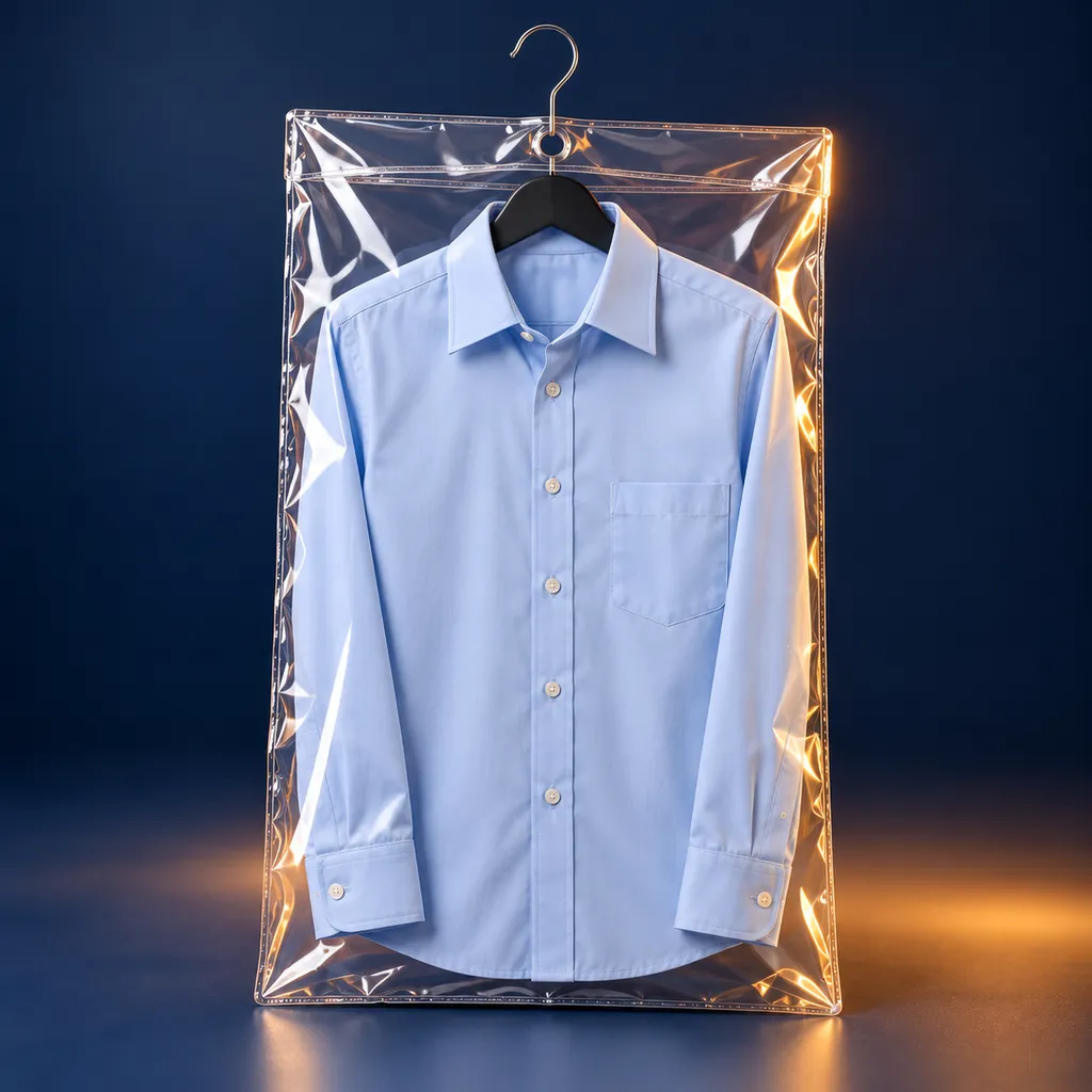 Embalagem porta-cabide com camisa